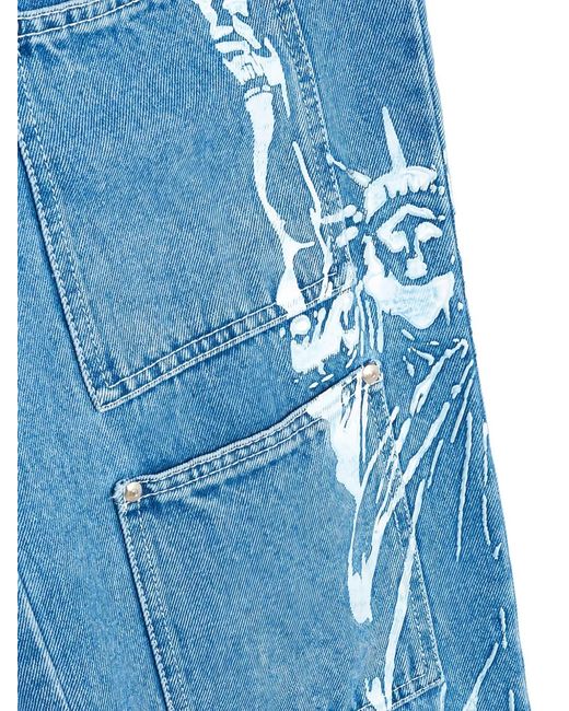 Lourdes Blue Patch-Pocket Jeans for men