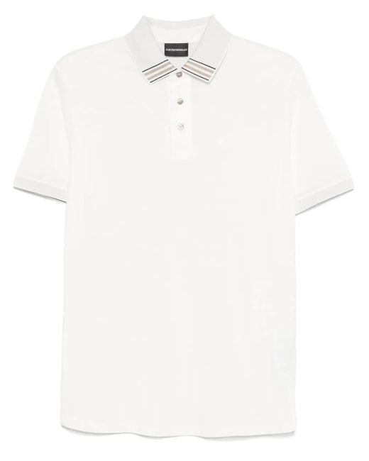Emporio Armani Poloshirt Aus Piqué in White für Herren