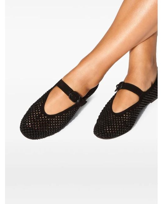 Kurt Geiger Black Mayfair Ballet Flats