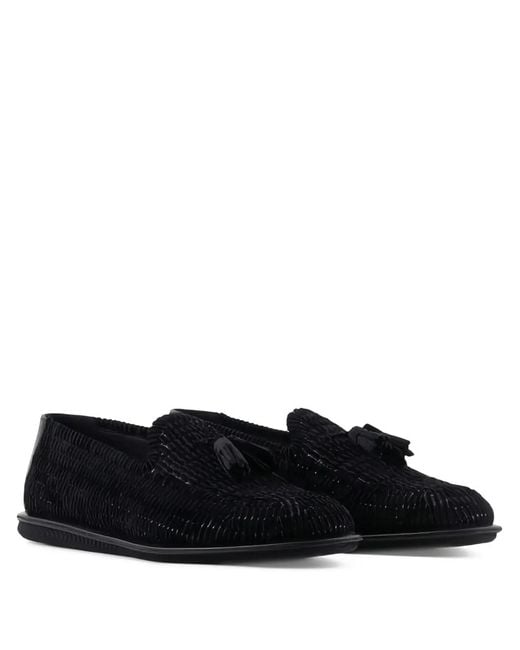 Giorgio Armani Black Tassel-Detail Loafers for men