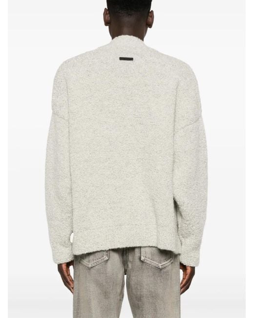 Fear Of God White Logo-Appliqué V-Neck Sweater for men