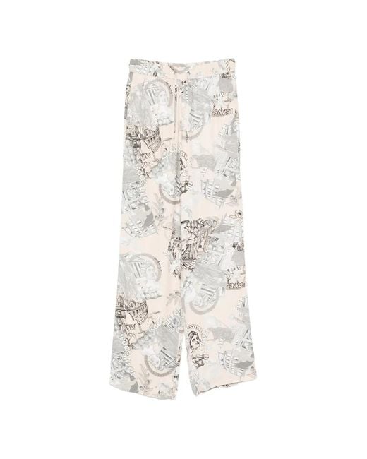 Iceberg White Patterned Palazzo Pants
