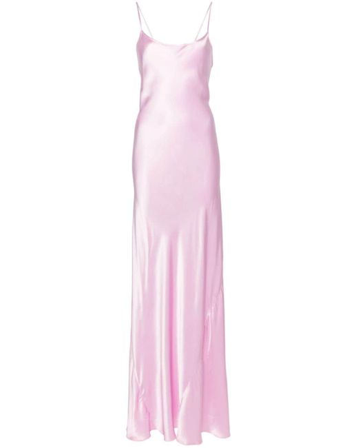 Slip dress largo con tirantes Victoria Beckham de color Pink