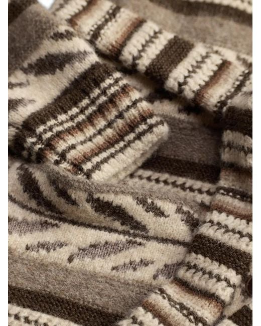RRL Natural Patterned Belted Cardigan