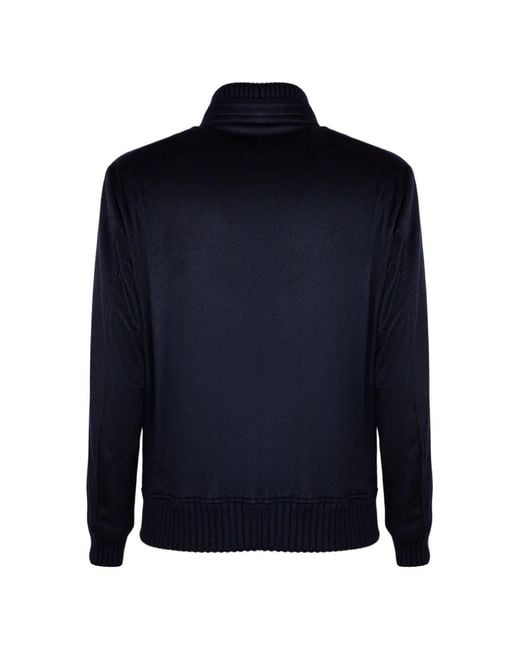 KIRED Blue Cashmere Bomber Jacket for men