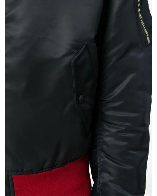 Calvin Klein Black Contrast-Panel Bomber Jacket for men