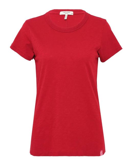 Rag & Bone Red Slub Crew-Neck T-Shirt