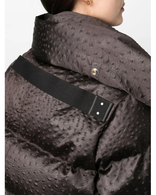 Rick Owens Black Funnel-Neck Puffer Jacket