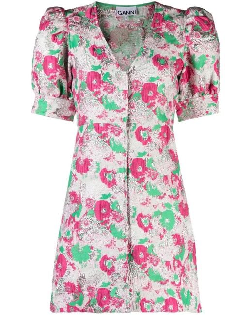 Ganni Multicolor Printed Mini Dress