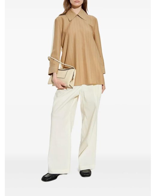 Jil Sander Natural Pinstriped Blouse
