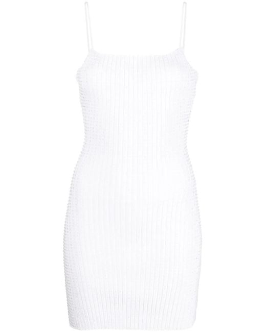 Alexander Wang White Crystal-Embellished Minidress
