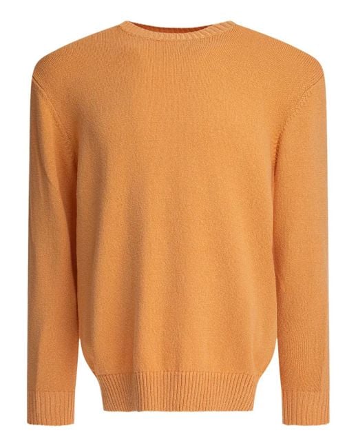 Beams Plus Katoenen Trui Met Ronde Hals in het Orange voor heren