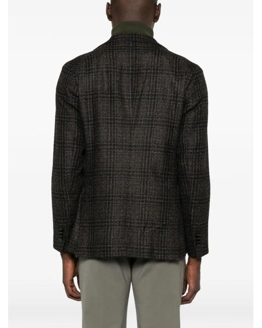 Tagliatore Black Montecarlo Checked Blazer for men
