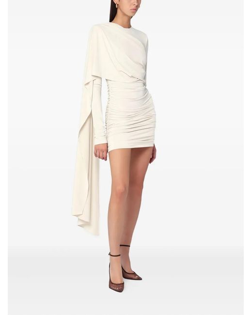 ANDAMANE White Draped Mini Dress