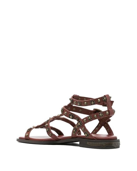 Ash Natural Pacha Stud-Embellished Gladiator Sandals