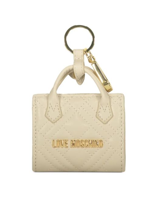 Love Moschino Natural Quilted-Bag Keyring