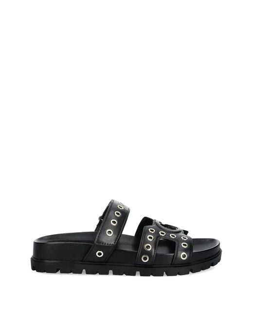 Guess Black Eyelet-Detail Sandals
