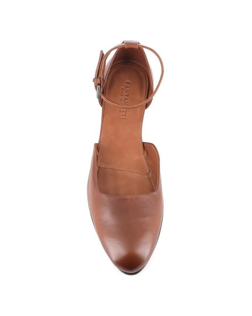 Pantanetti Brown Ankle Strap Pumps