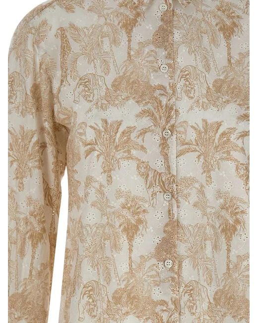 Mc2 Saint Barth White Meredith Toile De Jouy Shirt