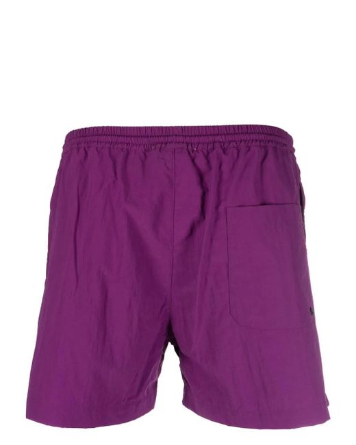 MSGM Purple Logo-Print Shorts for men