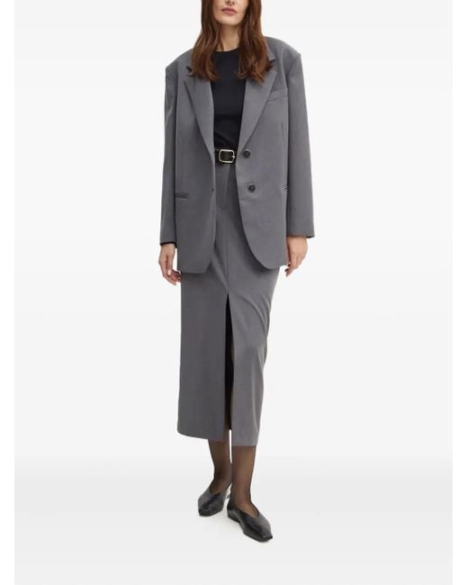 SIMONA CORSELLINI Gray Buttoned Jacket