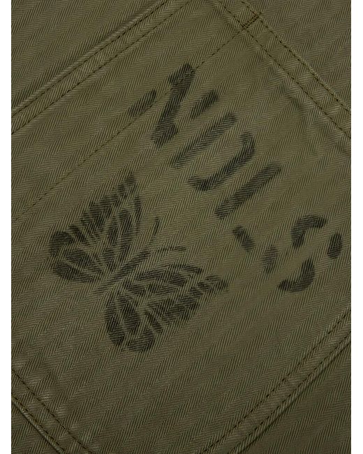 Needles Green N-3 Herringbone-Weave Button-Up Jacket for men