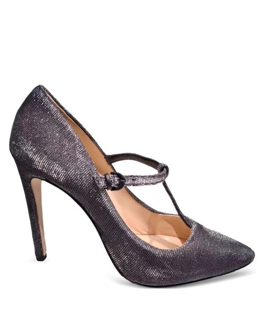 LA ROSE Blue T-Bar Pumps