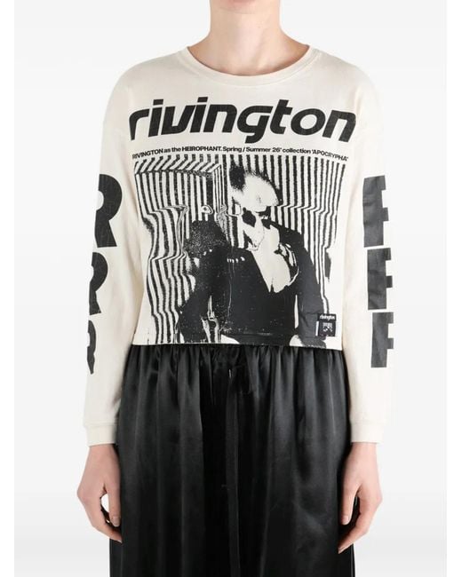 RRR123 White Isness Cva Graphic-Print Long-Sleeved T-Shirt