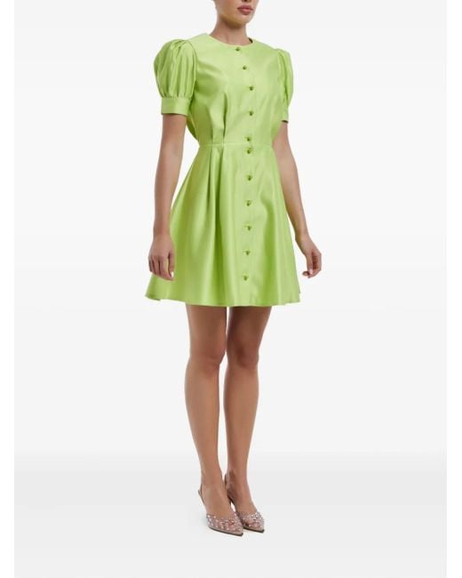 POST MERIDIEM Green Button-Down Mini Dress