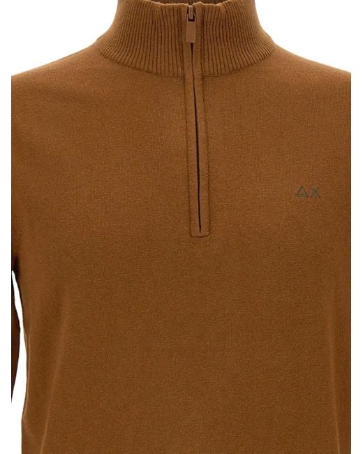 Pull À Col Zippé Sun 68 pour homme en coloris Brown