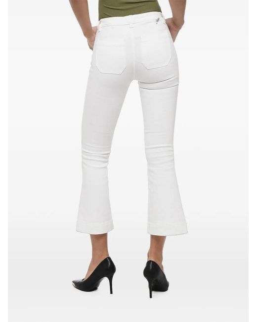 Seafarer White Patch-Pocket Wide-Leg Jeans