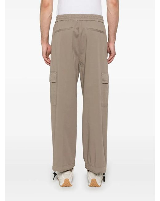 Dondup White Cotton Cargo Trousers for men