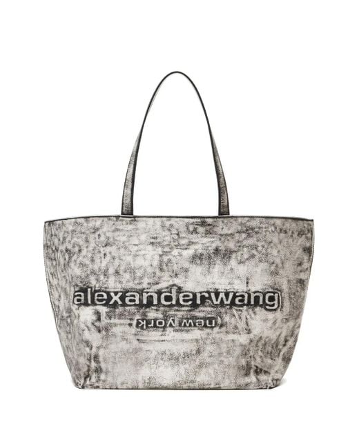 Alexander Wang Gray Punch Tote Bag Mit Prägung