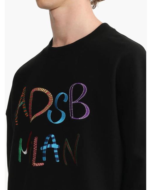 ANDERSSON BELL Black Logo-Embroidered Sweatshirt for men