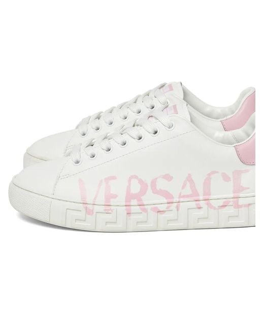 Versace White Logo Greca Sneakers