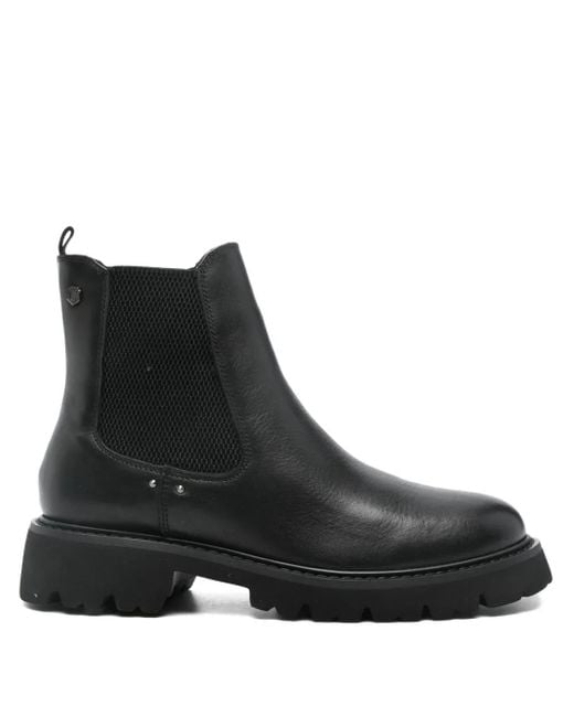 Carmela Black Elastic-Panel Boots