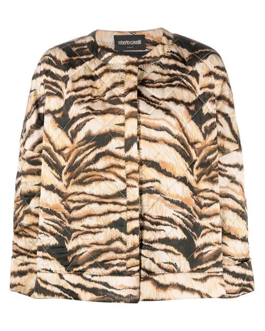 Roberto Cavalli Natural Animal-Print Jacket