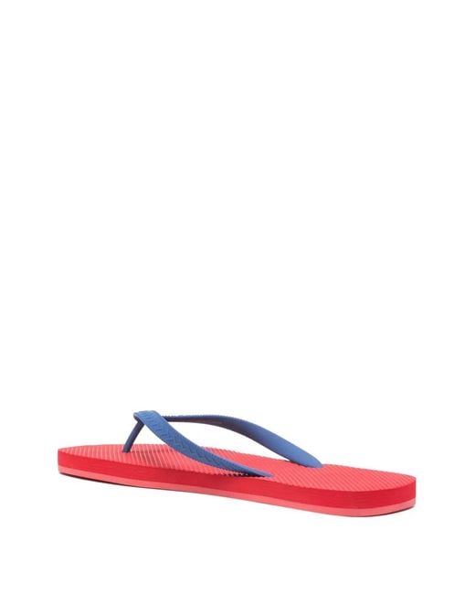 DSquared² Red Logo Flip Flops for men