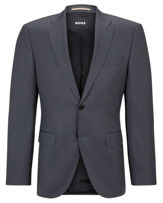 Boss Blue Single-breasted Fitted Blazer for men