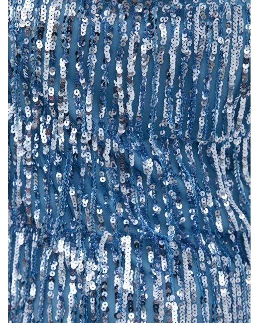 Samsøe & Samsøe Blue Sequin Fringed Top