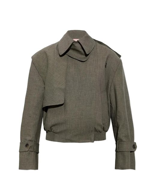 Christopher Esber Green Cropped Trench Jacket