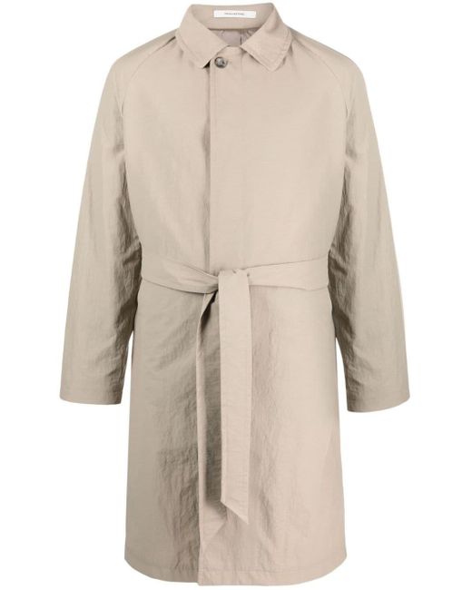 Tagliatore Natural Spread-collar Belted Trench Coat for men