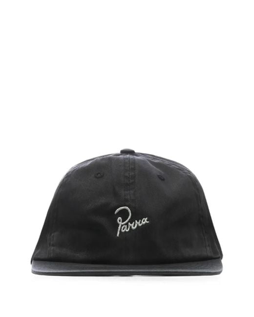 by Parra Black Signature 6 Logo-Embroidered Cap for men