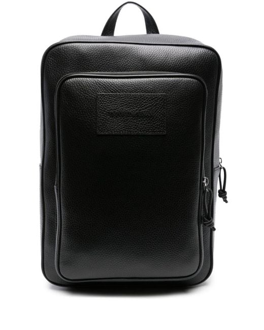 Armani leather deals backpack mens