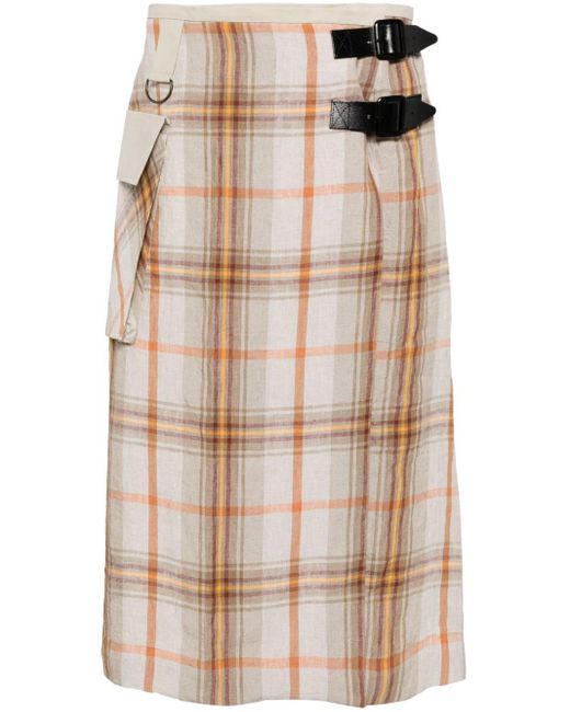 Nicholas Daley Tartan Linen Kilt in Natural for Men | Lyst UK