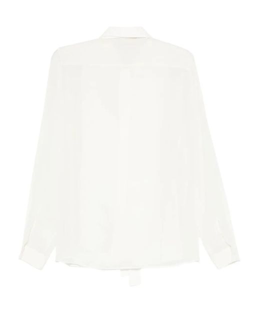 Elie Saab White Pleated Shirt