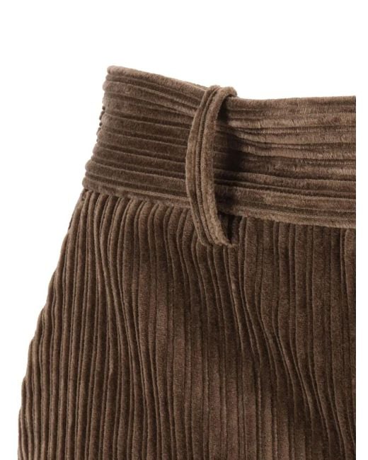 P.A.R.O.S.H. Brown Pleated Shorts