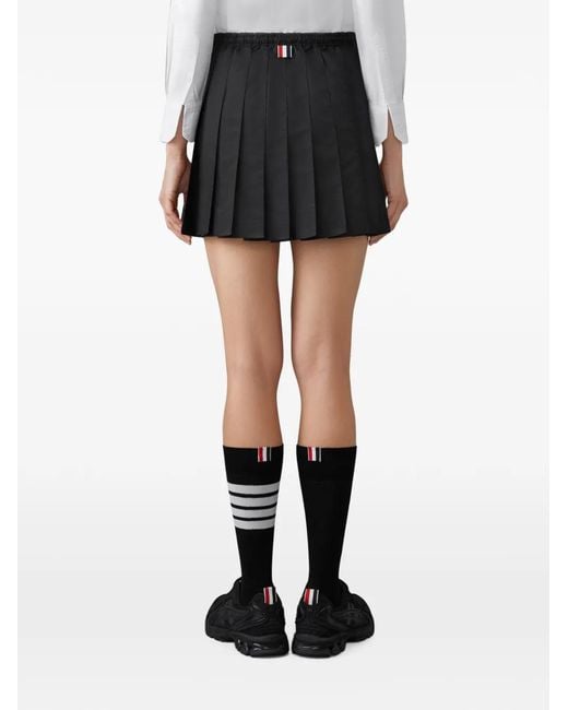 Thom Browne Ripstop Mini-Plooirok in het Black