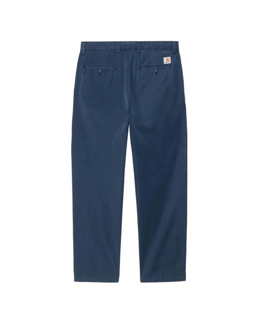 Carhartt Blue Logo-Patch Trousers for men