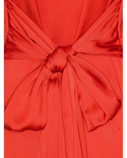 ROTATE BIRGER CHRISTENSEN Red Hemd-Minikleid Mit Schleifenverschluss